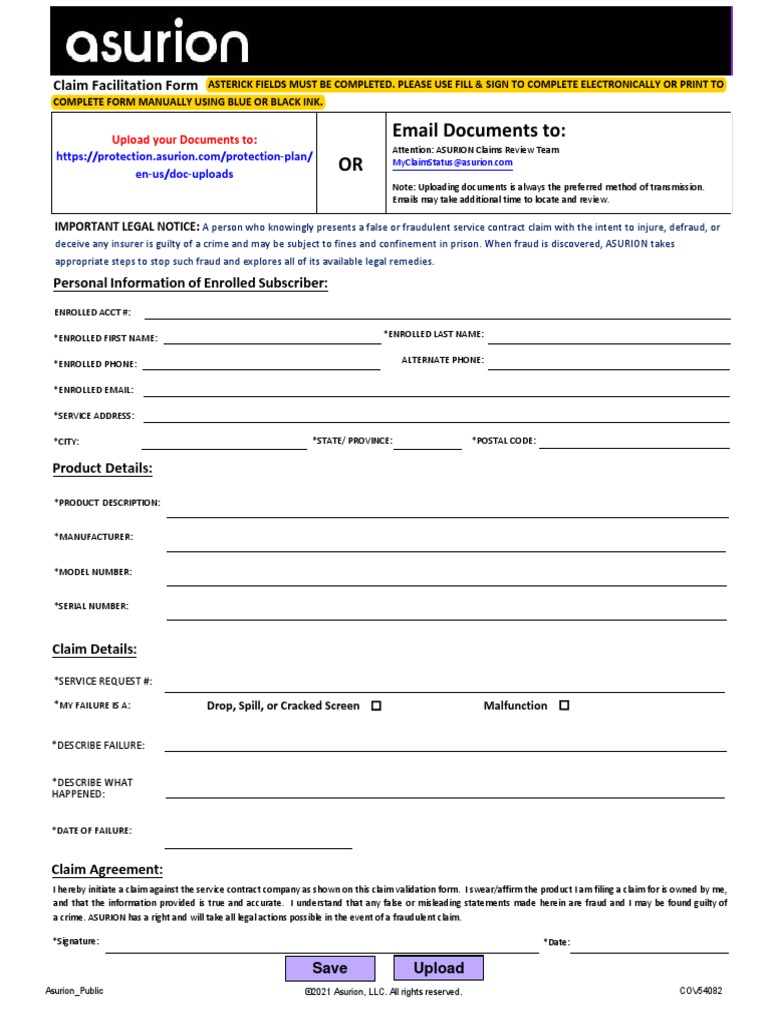 Asurion appliance claim