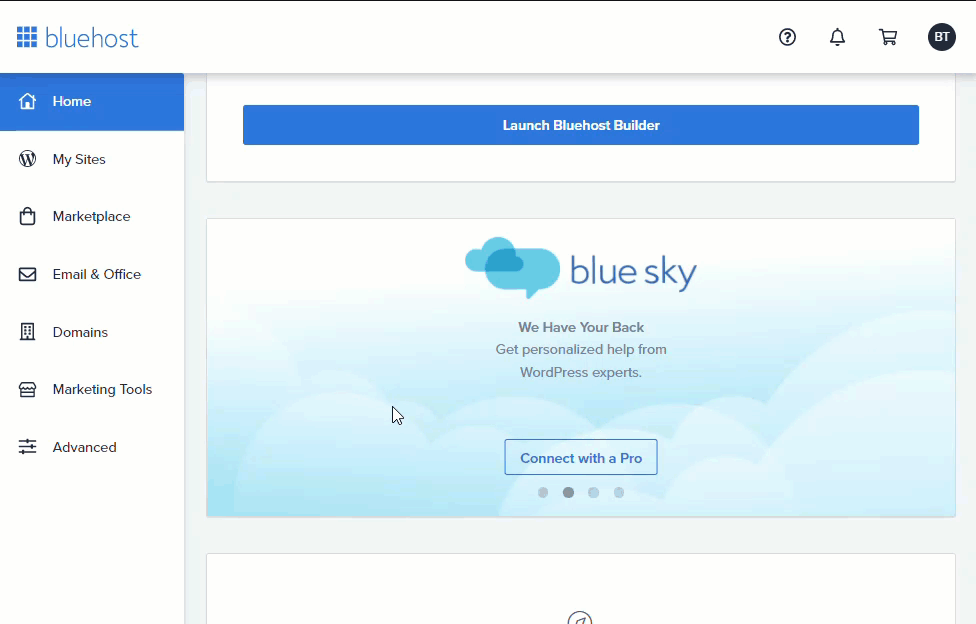Bluehost free domain