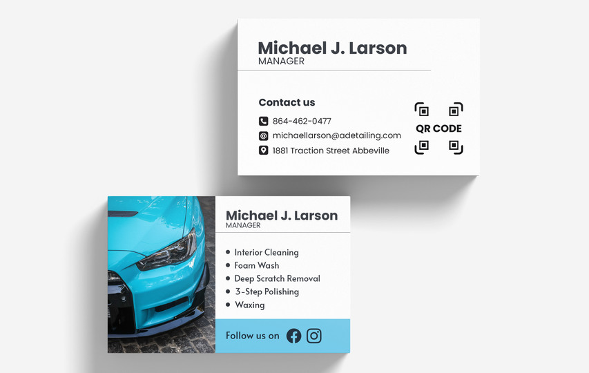 Car detailing business cards