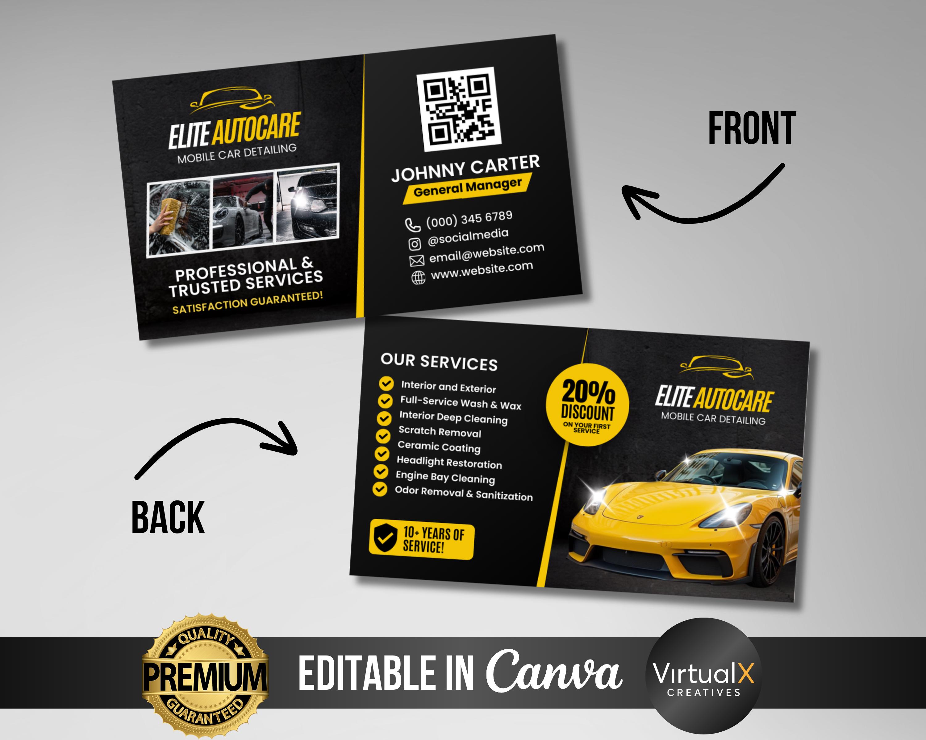 Automotive detailing cards