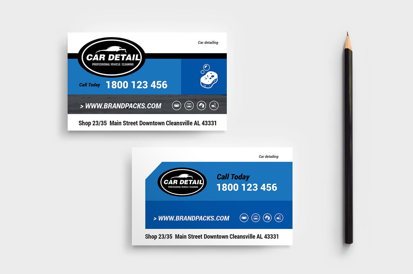 Professional car wash business cards