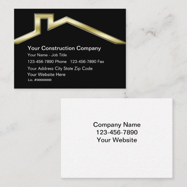 Metal construction business cards