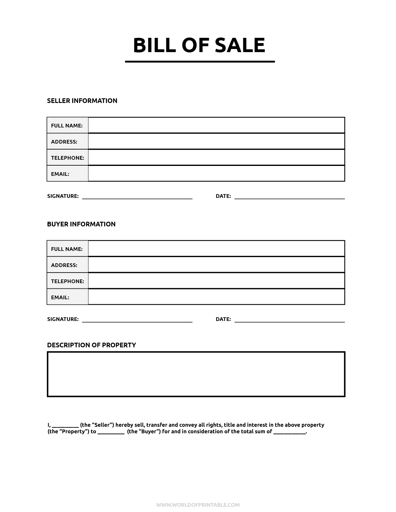 bill of sale template pdf download