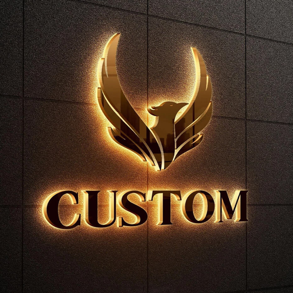 Custom Black Acrylic Logo Sign for Business Salon or Office Wall