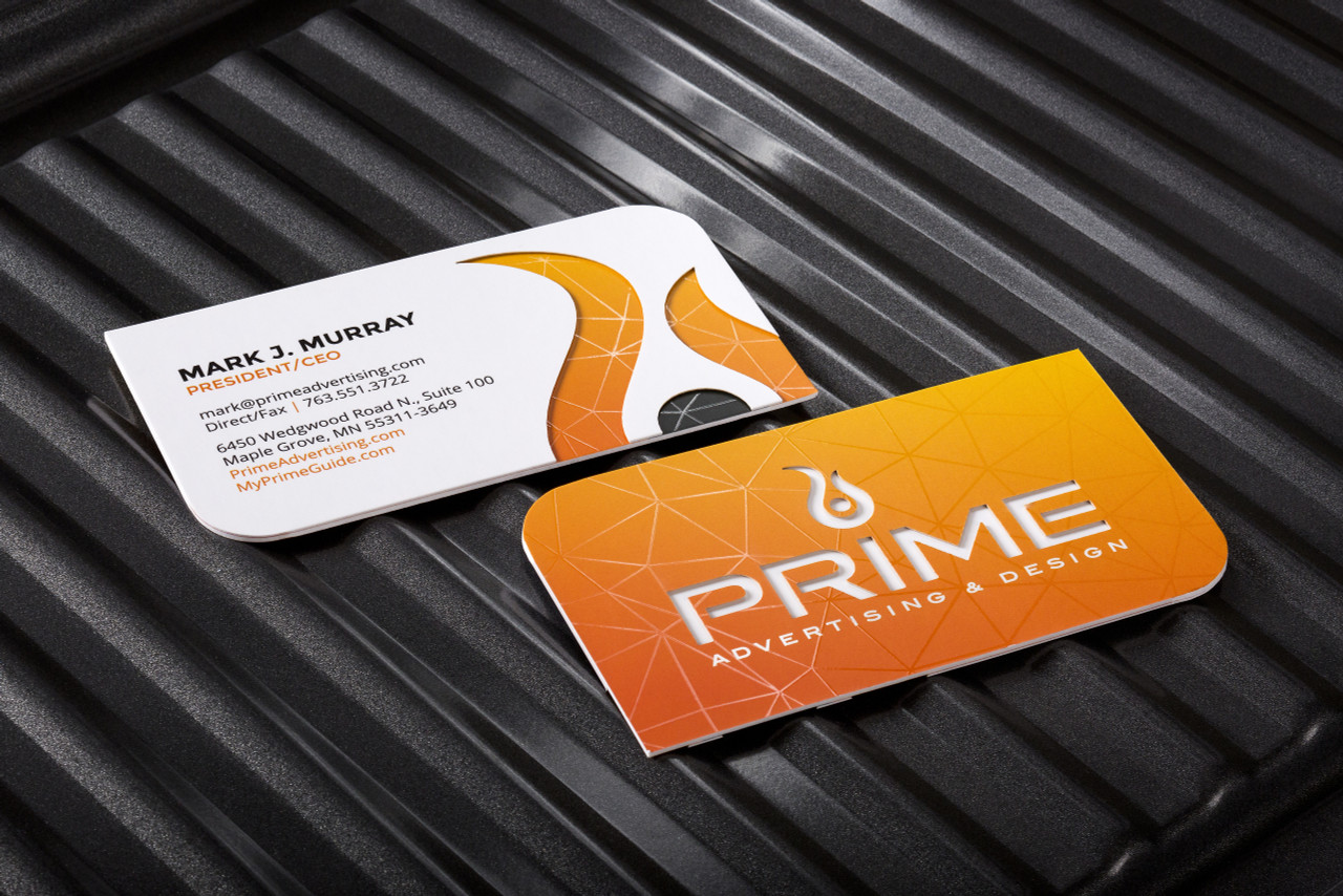 Contour cut business cards