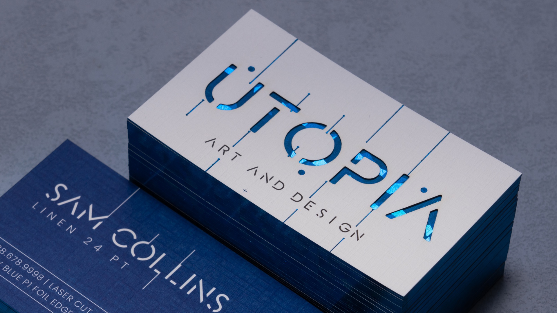Contour cut business cards