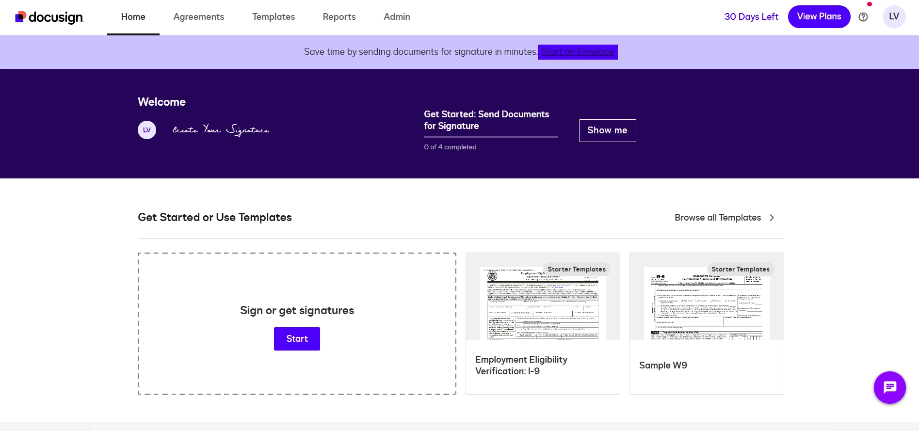 docusign free trial 30 days