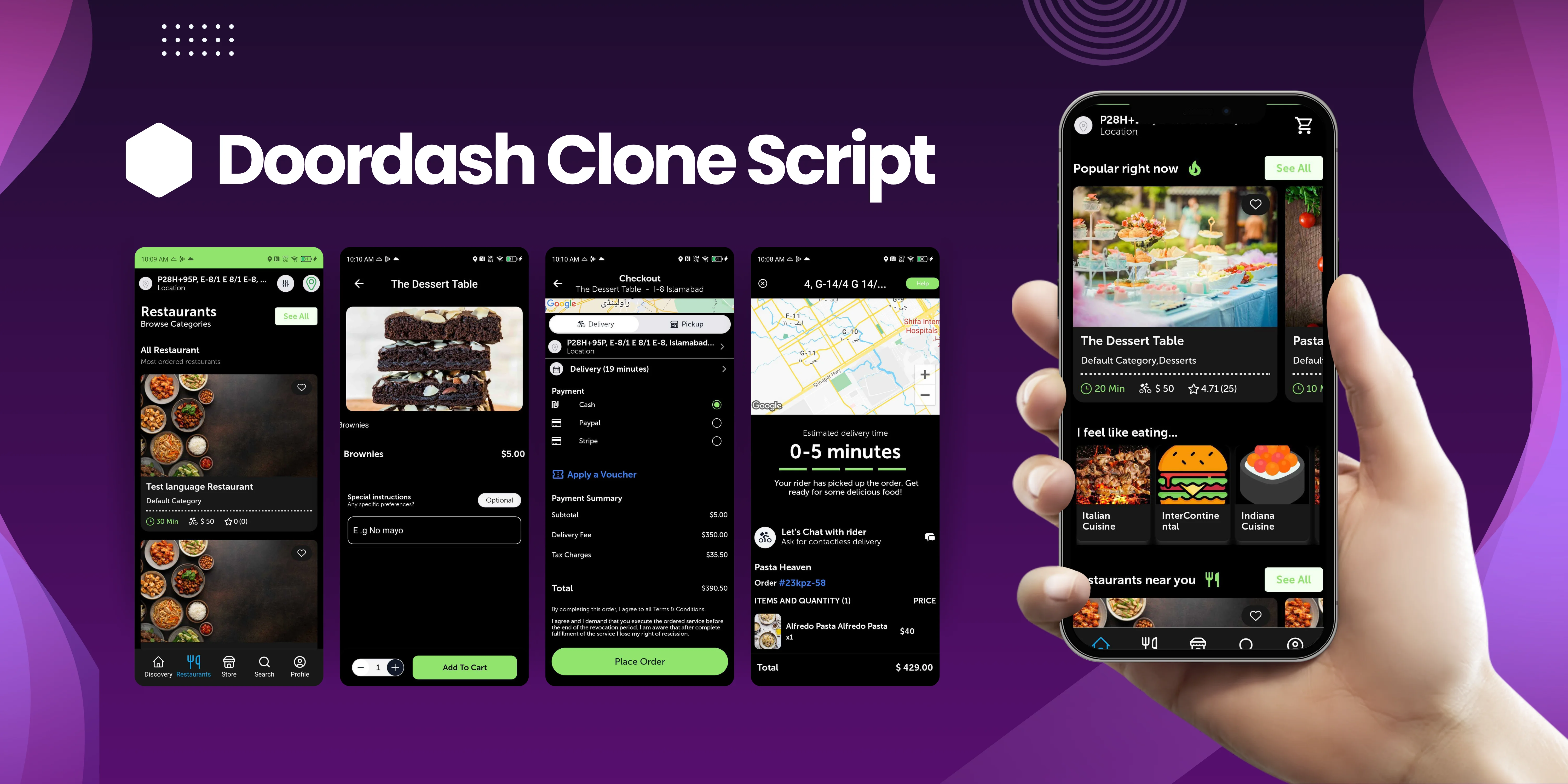 food delivery app script