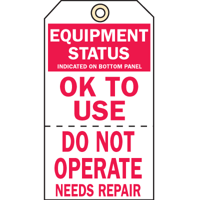 equipment status tags