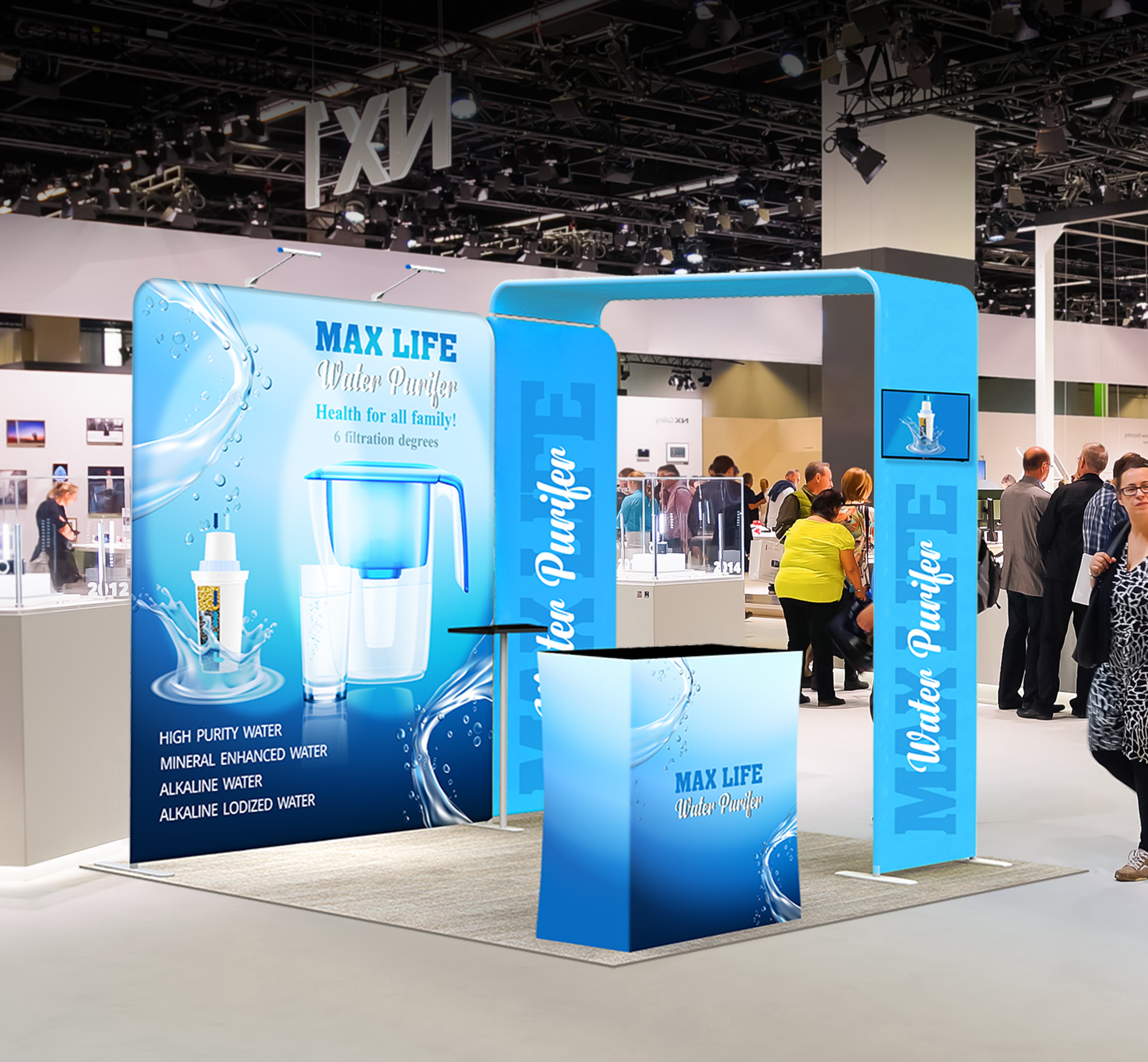 backlit trade show booth display