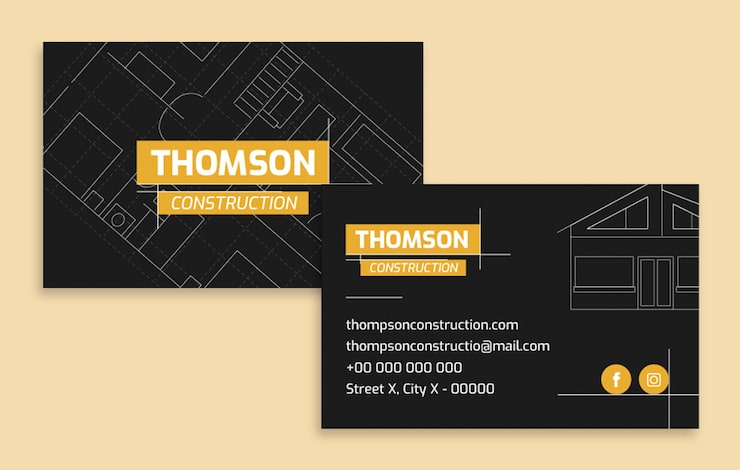 foil accent business card contractor
