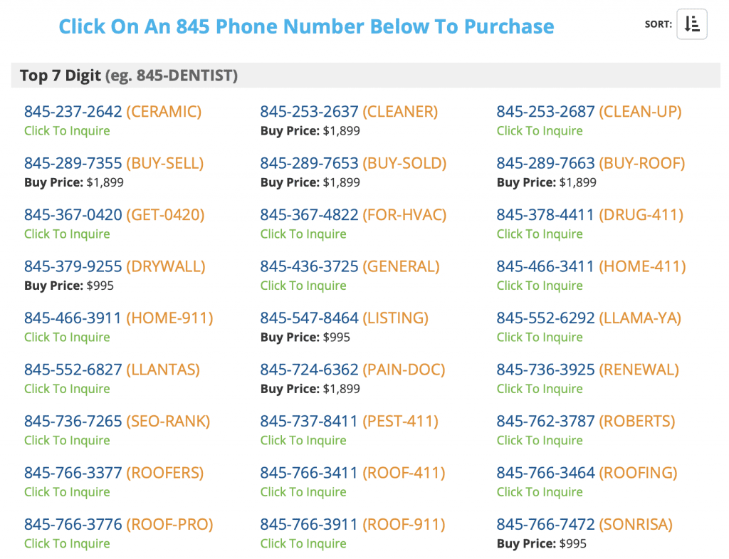 memorable phone numbers