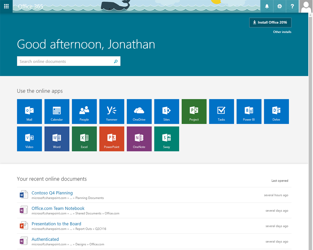 Office 365 Home features