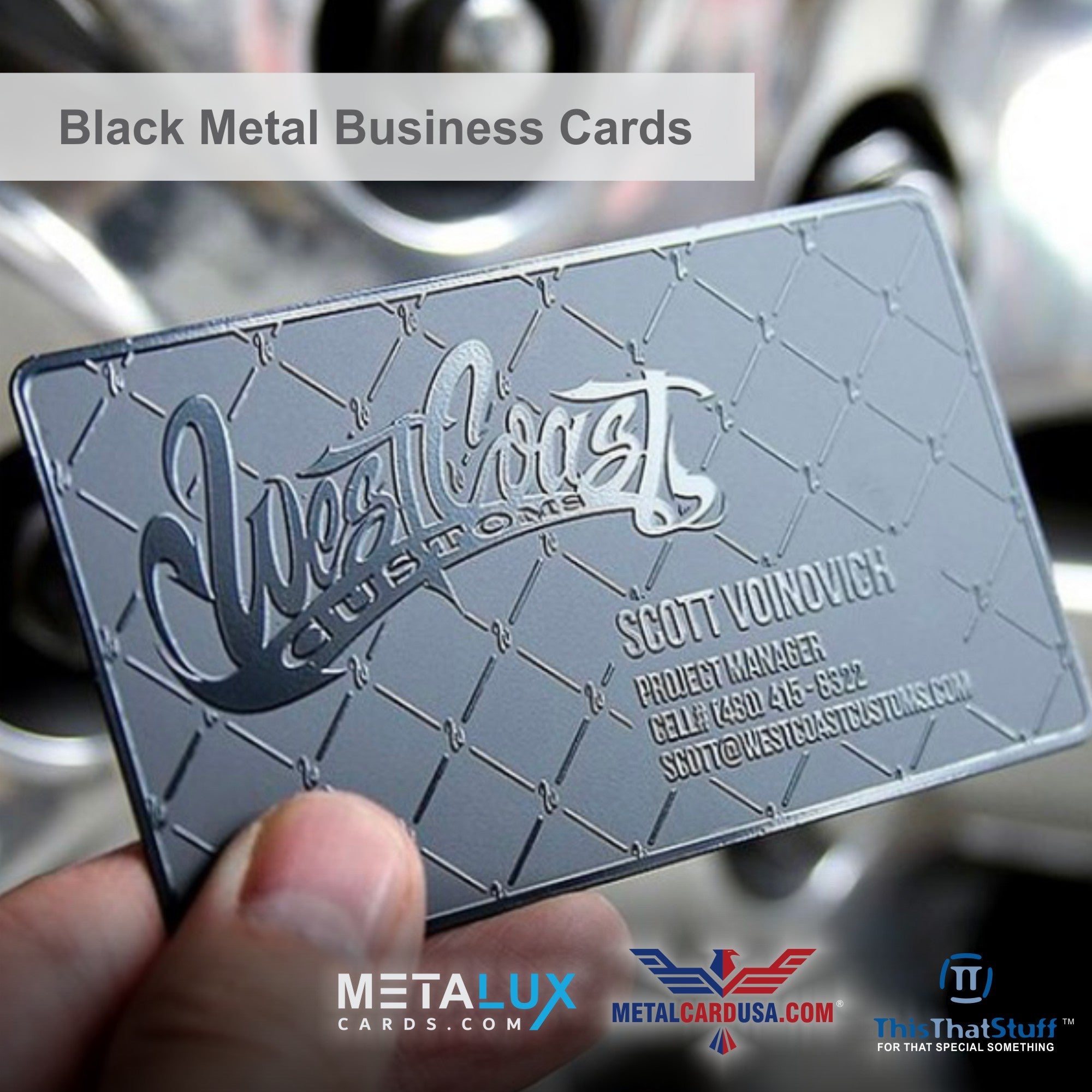Aluminum business cards