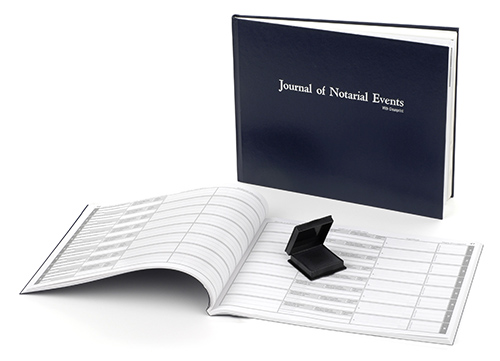Notary stamp and journal bundle