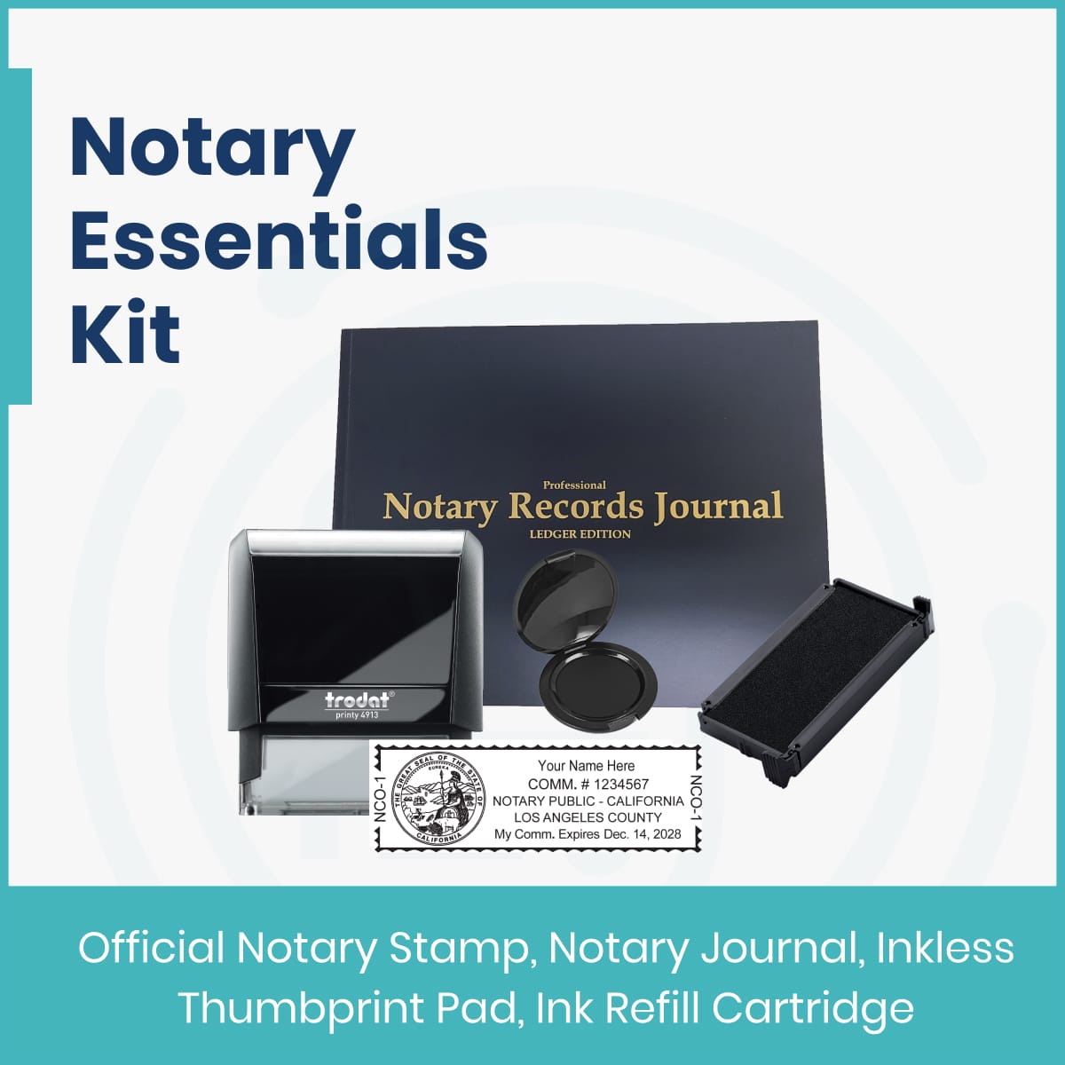 Custom notary stamp and record book