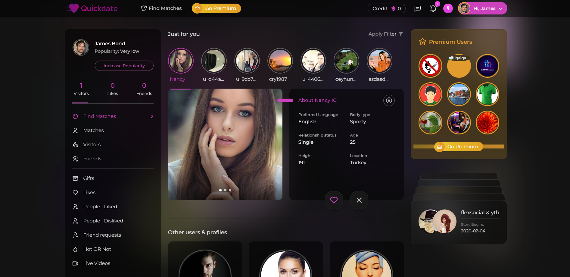 Build a dating website PHP