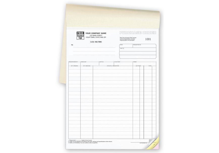3-part carbonless purchase order books