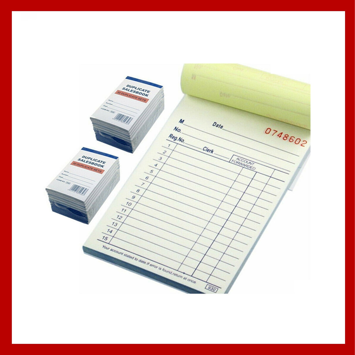 3-part receipt books
