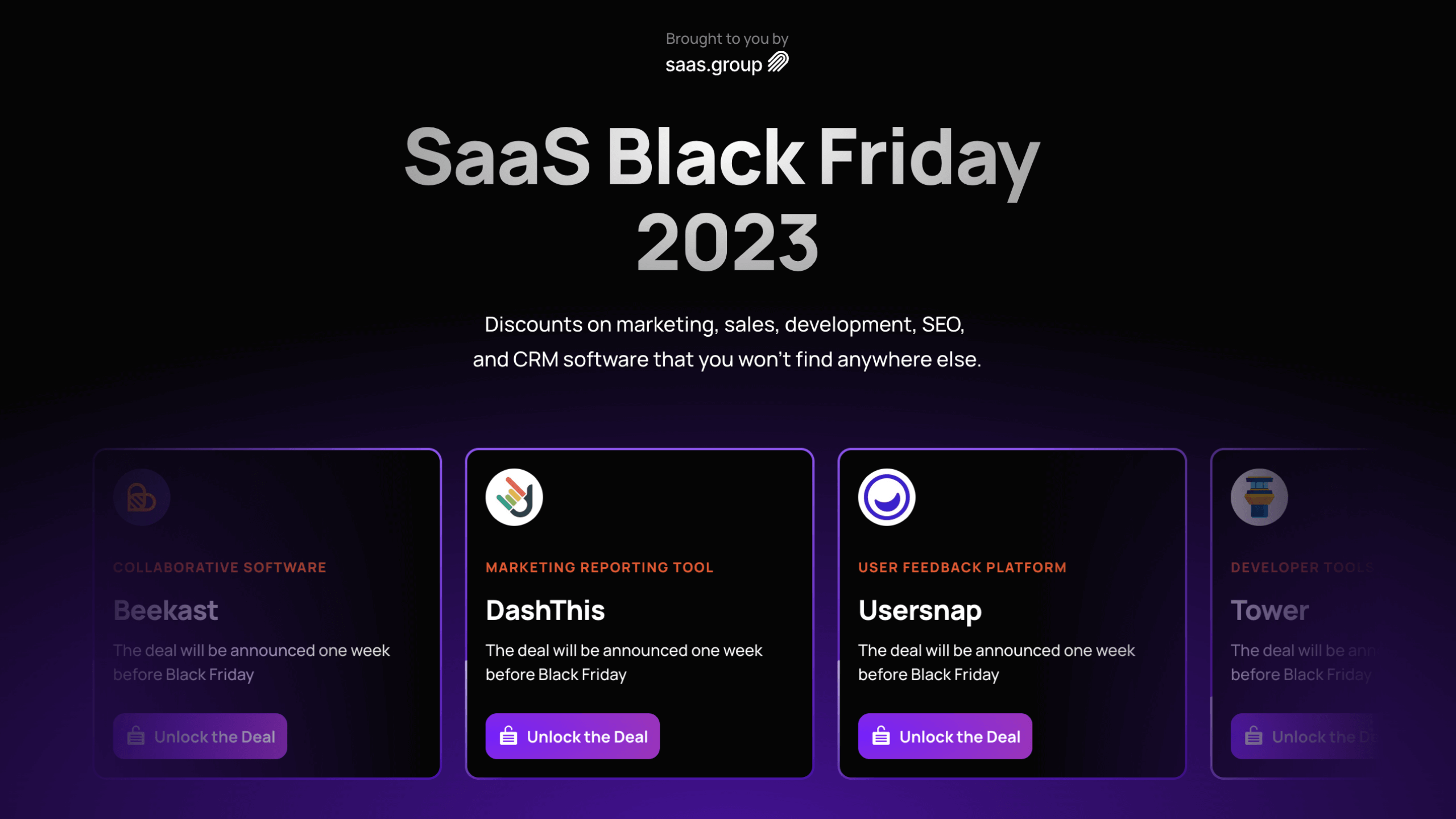 SaaS Black Friday promotions