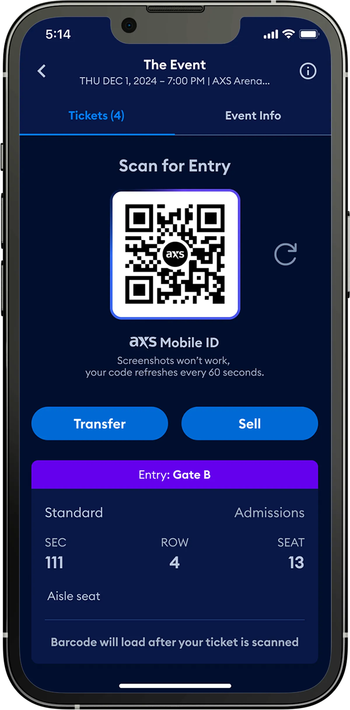 AXS ticket resale