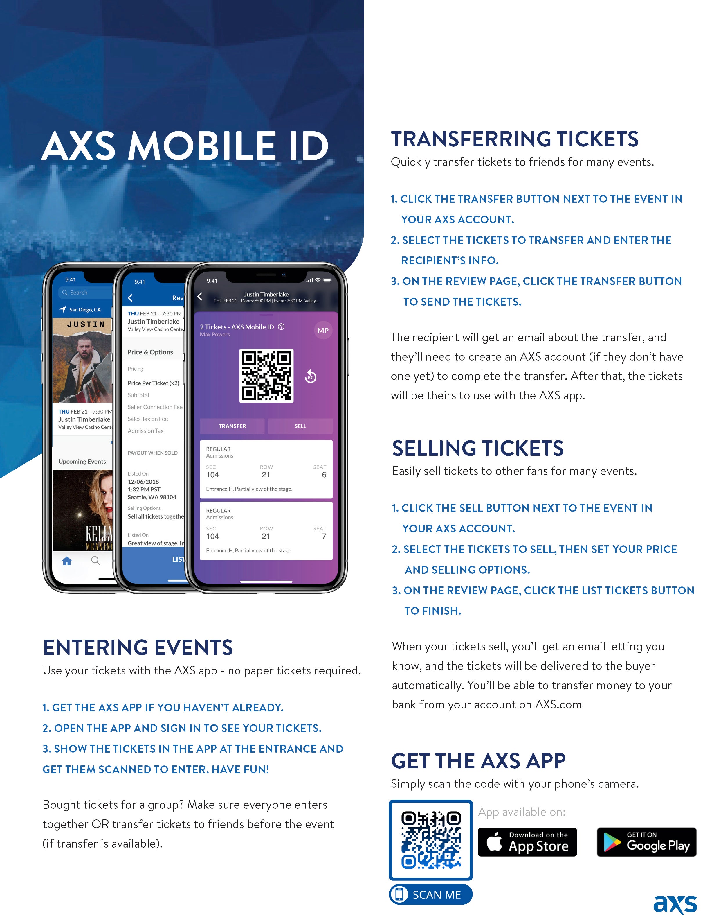 resell AXS tickets