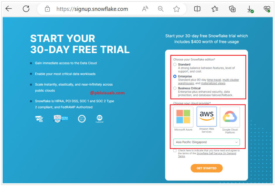 Snowflake free trial signup