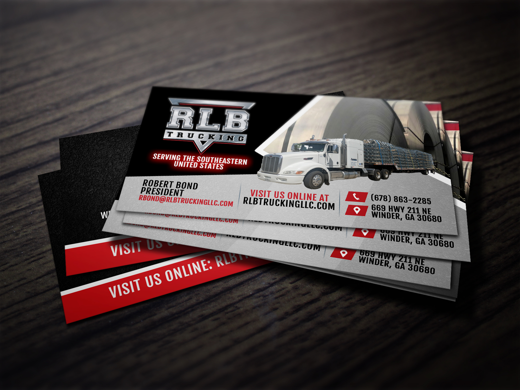 specialized hauling business cards