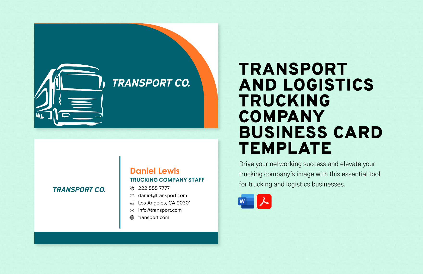 heavy haul business cards