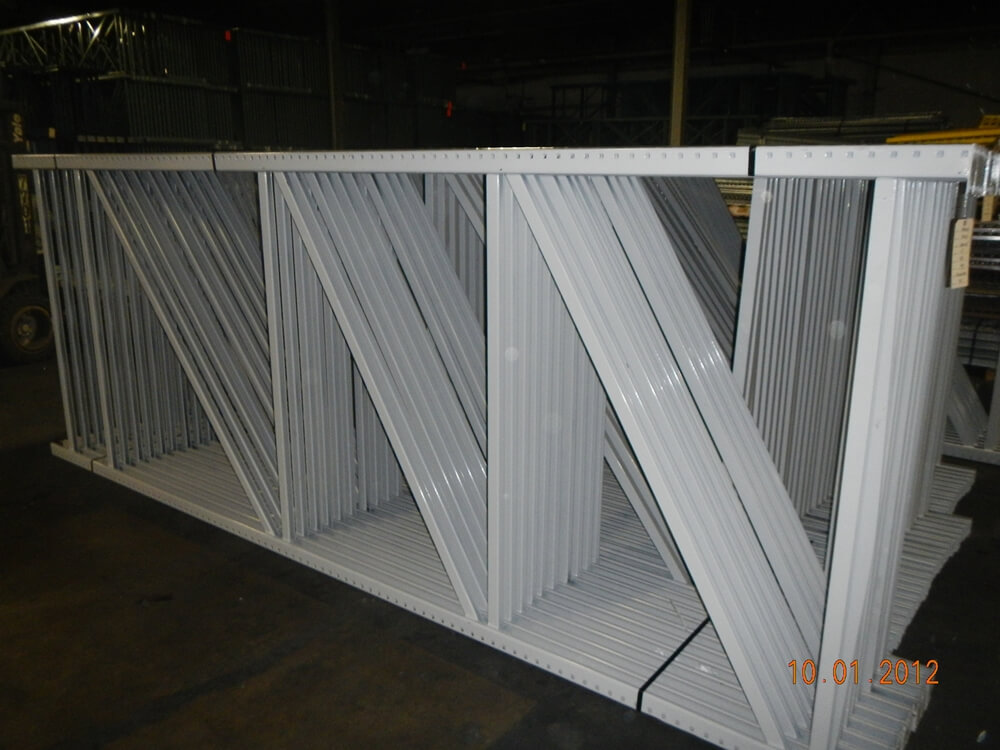 Refurbished pallet rack uprights