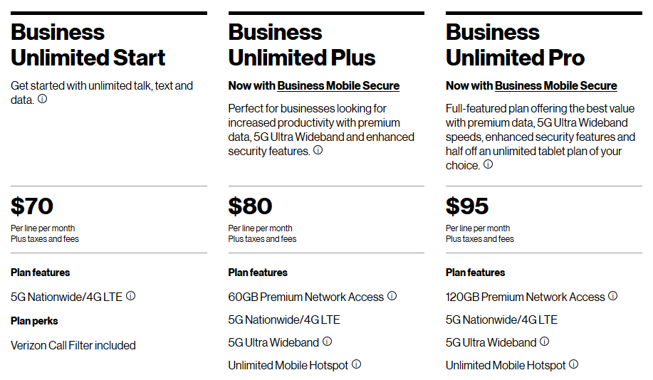 Verizon business mobile deals