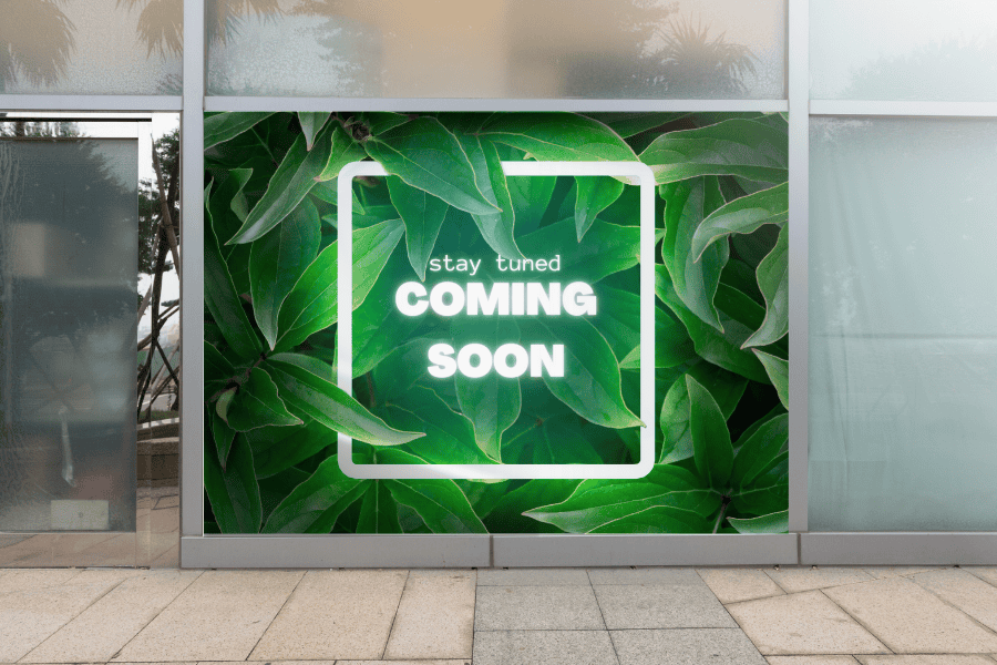 temporary window signage